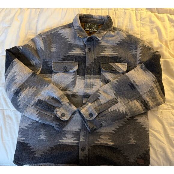 Men’s Jachs NY Wool Blend Sherpa Lined Shirt Jacket with Grey and Black, Size XL - Picture 3 of 5